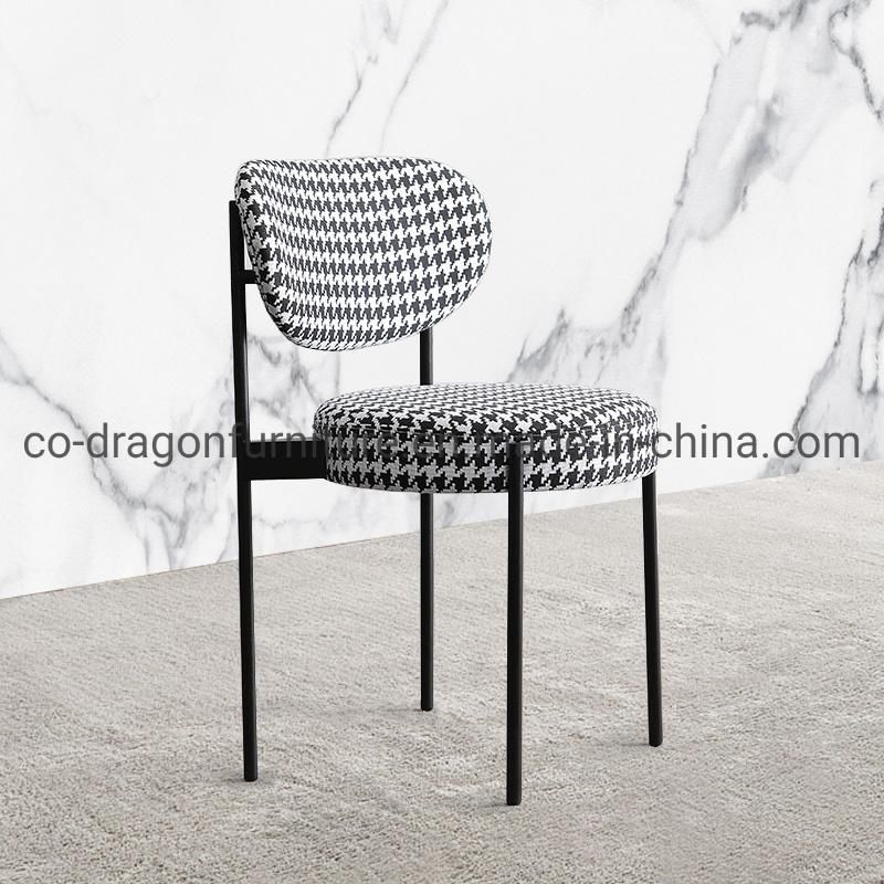 Luxury Fabric Dining Chair with Metal Legs for Home Furniture