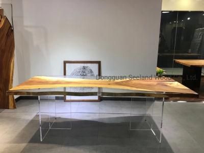 Custom Size Maple/Oak Live Edge Solid Wood Dining Table Set with Chairs