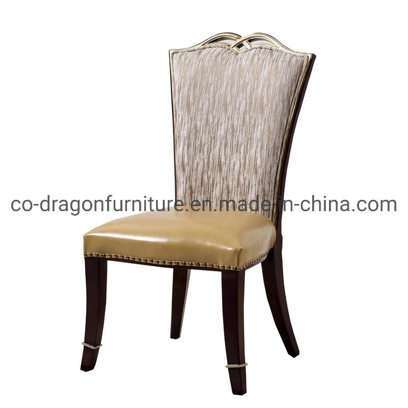 Chinese Style Furniture Wooden Leather High Back Dining Chair Sets