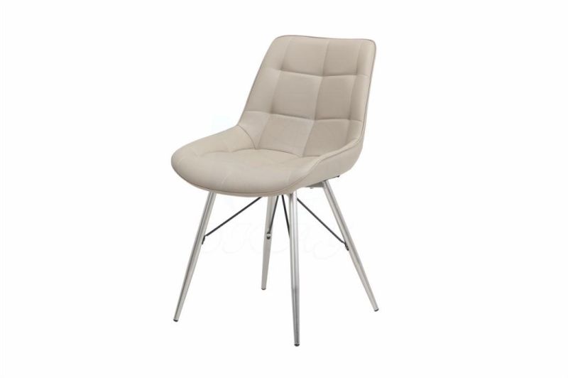 PU Leather Dining Chairs with Nickel Brush Legs