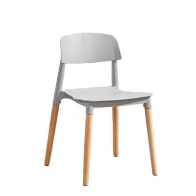 Nordic PP Seat Wooden Legs Dining Living Room Chair