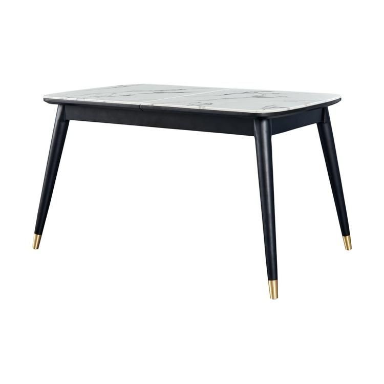 New Design Modern Best Selling Low Price Special Metal Steel Frame Wooden Dining Table