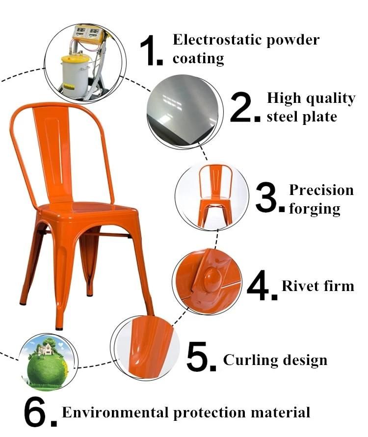 Wholesale High Quality Outdoor Vintage Stackable Modern Metal Dining Chair