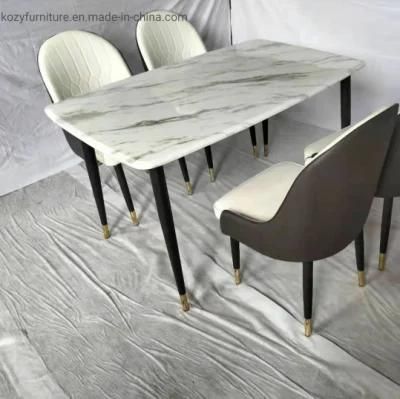 Ins Simple Fashion Style Marble Dining Table with 4 6 Chairs