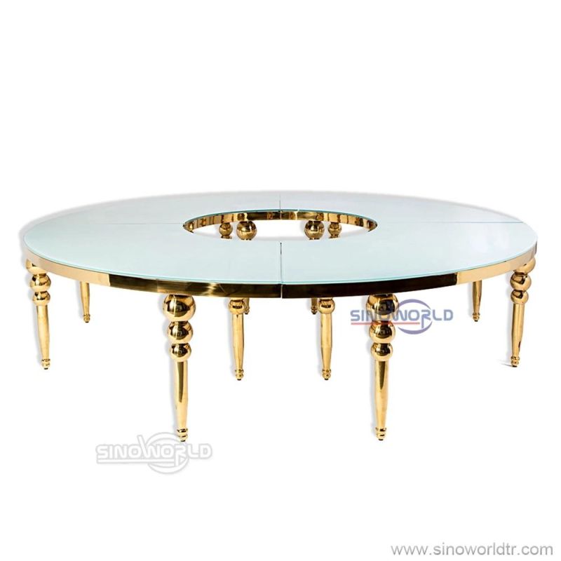 Home Restaurant Furniture Set Stainless Steel Frame Marble Dining Table