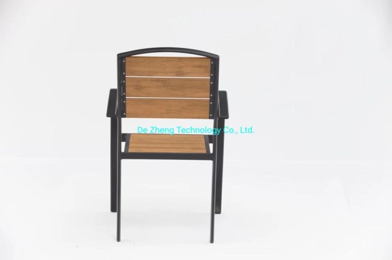 Outdoor Terrace Furniture Scratch Resistant Metal Rattan Wicker Bamboo Looking Cane Chair Antique Patio Bistro Restauran Armchair