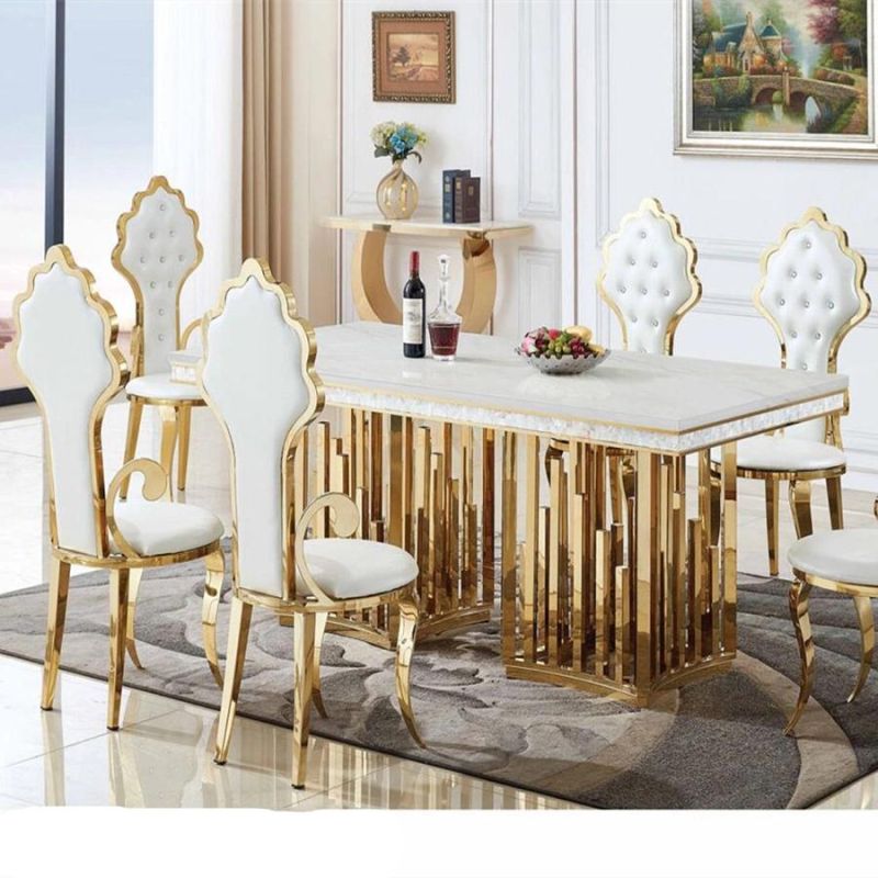 Classic Hotel Banquet Silla Stainless Steel Luxury Golden Stacking Round Back Metal Restaurant Wedding Banquet Chiavari Dining Room Table Furniture Chair