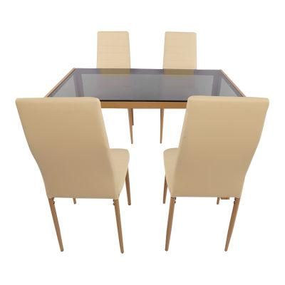 Free Sample Cheap Classic 4 Seater Modern Glass Top Dining Table Set/Dining Table and Chair