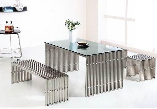 Modern Design Furniture Stainless Steel Nuevo Amichi Table Carlisle Bench