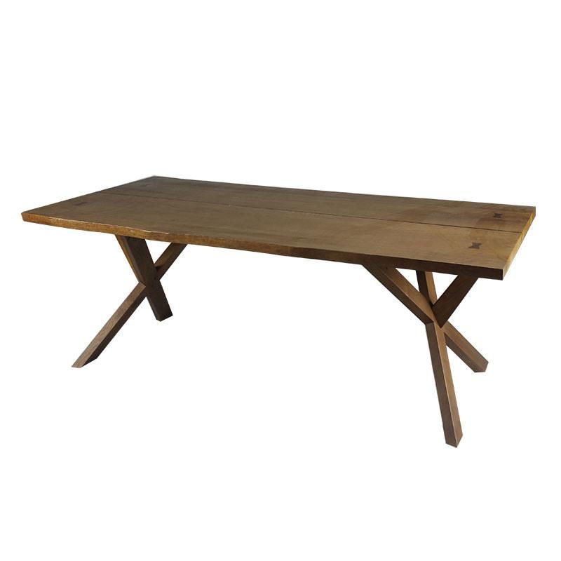 Natural Style Commercial Solid Wood Large Firm Rectangle Dining Table for Restaurant Use