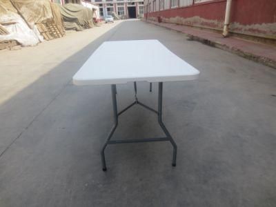 152X70X74cm EU Standard Cheap Wholesale White Brown 5FT Banquet Fold in Half Plastic Tables