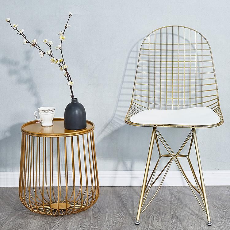 Black Wire Mesh Chair Silla De Malla De Alambre Negra Upholstered Design Nordic Wholesale VIP Chair Wire Rugged Dining Room Chair