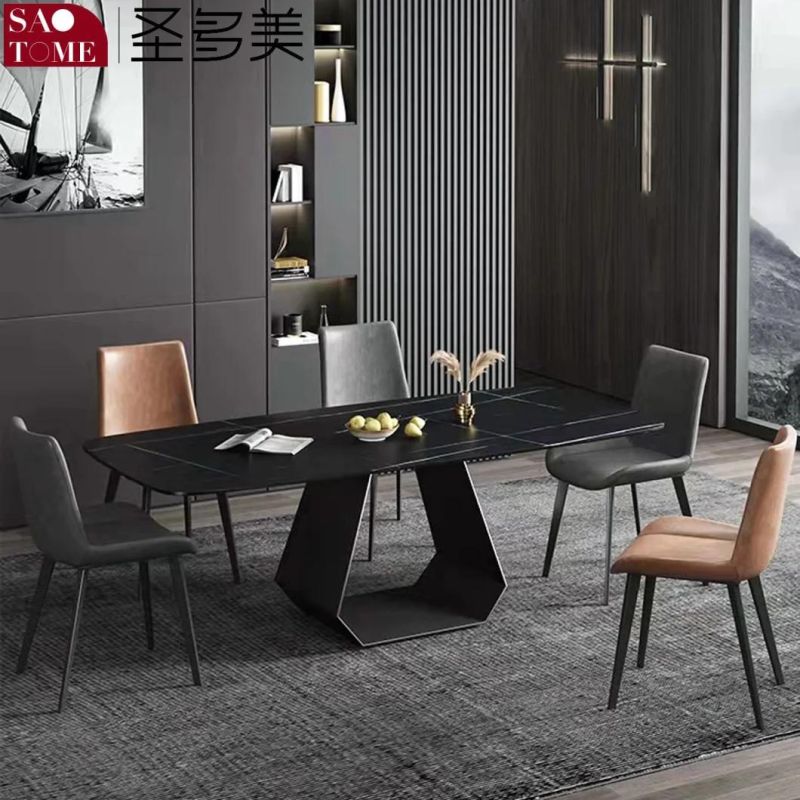 Modern Rock Furniture U-Shaped Steel Plate Dining Table