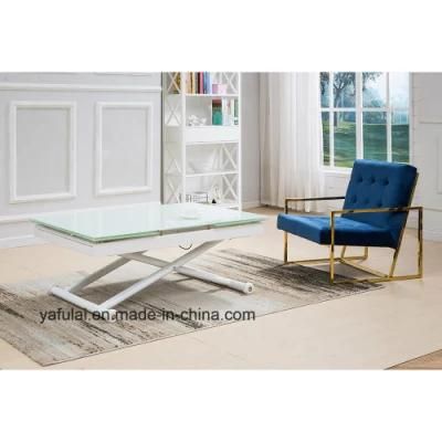 Hot Selling Extension Folded Functional Glass Coffee Table Dining Table