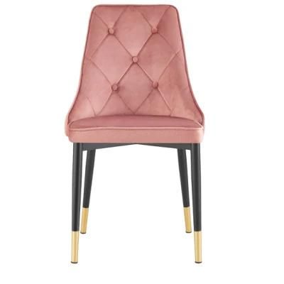 Velvet Dining Chair with Wooden Legs Armrest Hotel Dinner Chair Restaurant Upholstered Chair