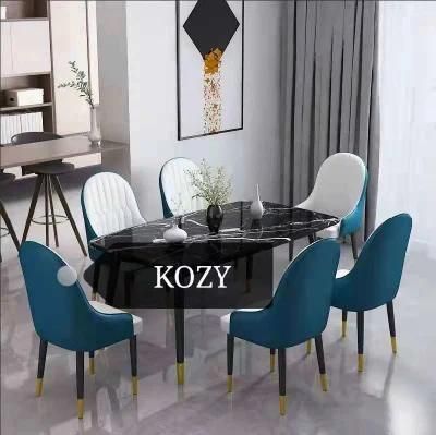 Hot Sale Low Price Light Luxury Style Marble Counter Top Dining Room Table Combination