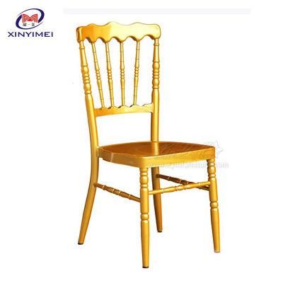 Wholesale Banquet Hotel Wedding Metal Stackable Gold Napoleon Chair for Event