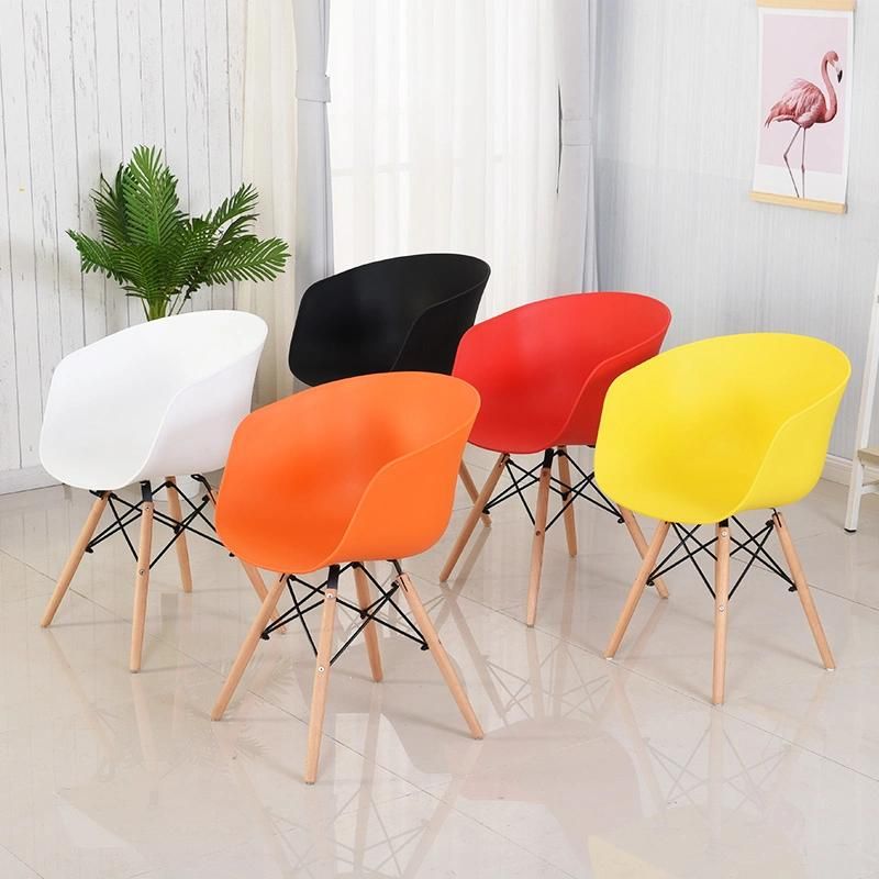 Cheap Modern Home Bedroom Furniture Beautiful Design Back Wood Plastic Dining Chair