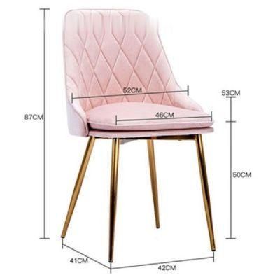 MID Century Modern Metal Leg Dinner Chair Furniture Fabric Velvet Restaurant Chair New Style Colorful Cheap Price Velvet Dining Chair