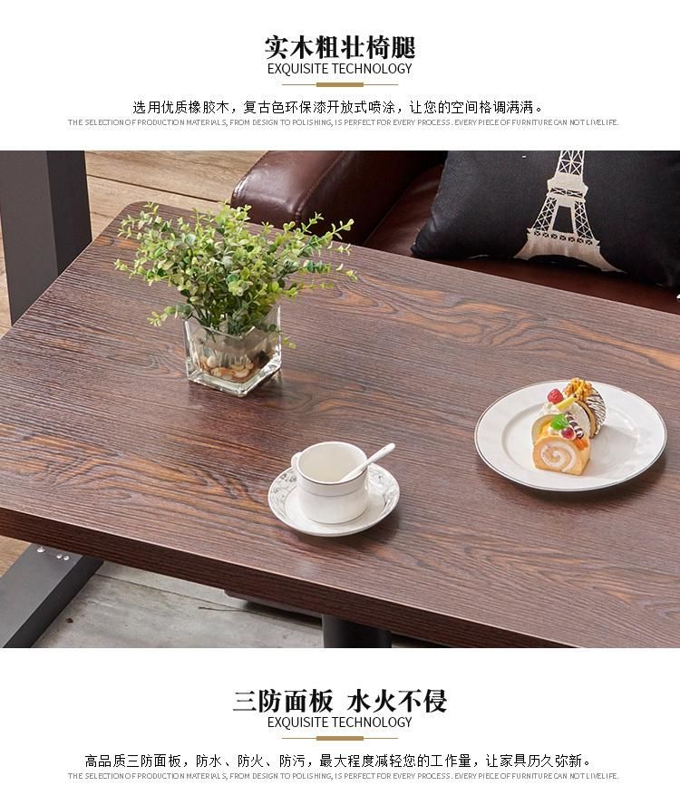 Retro Cafe Tables and Chairs Western Restaurant Dining Tables Restaurant Bars Snack Bars Milk Tea Desserts Tables and Chairs Combinations Folding Table