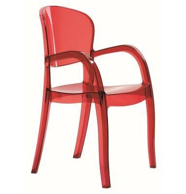 Wholesale Stackable Transparent Polycarbonate Crystal Resin Plastic Red Transparent Chair