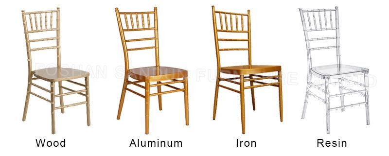 2019 Hot Selling Factory Wholesale Metal Iron Aluminum Chiavari Tiffany Chair