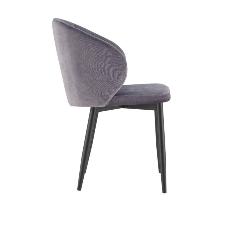 Modern Leisure Metal Legs Coffee Room Living Room Velvet Fabric Side Chair