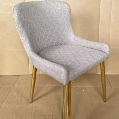 High Quality Iron Legs Fabric Living Room Dining Chair