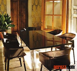 Italy Modern Designer Acrylic Dining Furniture Top Top Table