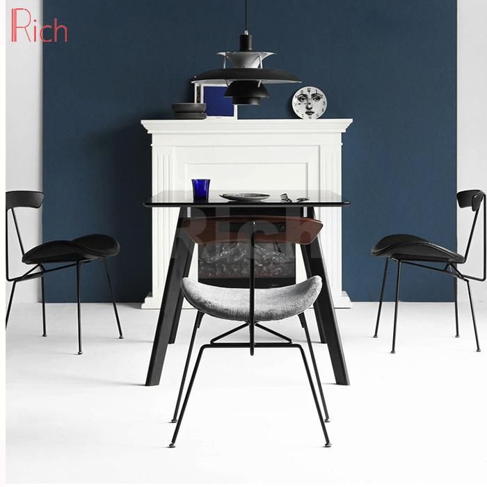 Restaurant Dining Room Furniture Metal Frame PU Cushion Dining Chair