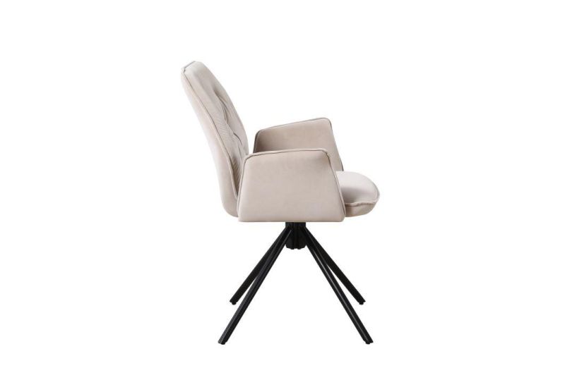 Free Sample Wholesale Design Room Furniture Nordic Velvet Modern Luxury Dining Chairs with 360 Degree Rotation Metal Legs