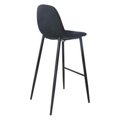 Wholesale Modern Design Bar Stool Metal Frame Blue Velvet Fabric Bar Chair