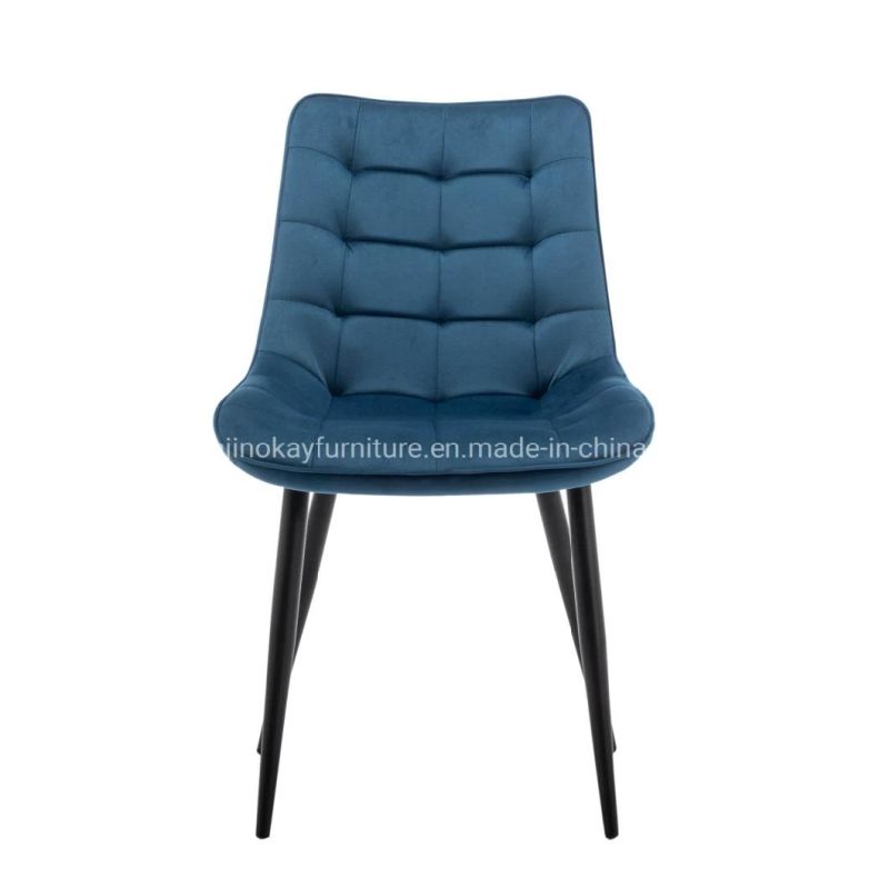 Hot Sale High Quality Home Furniture High Quality Luxury Modern Metal Legs Velvet Design Dining Chair