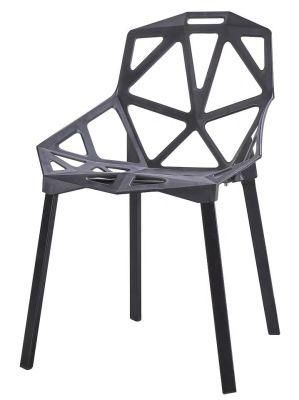 Colorful Backrest Home Furniture Metal Legs Plastic Stackable Dining Chair