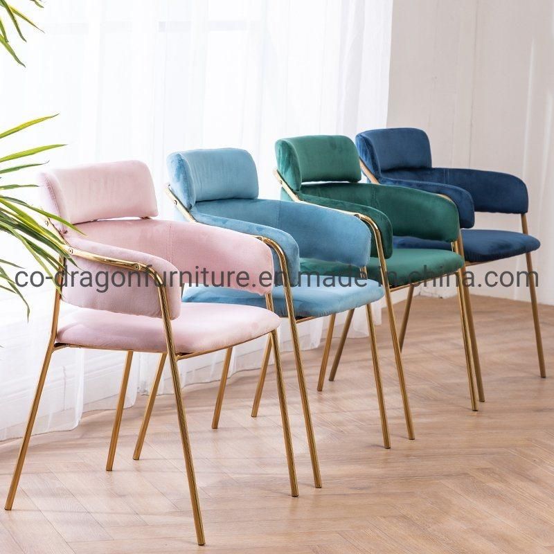 Hot Sale Fashion Dining Furniture Metal Dining Chair with Velvet