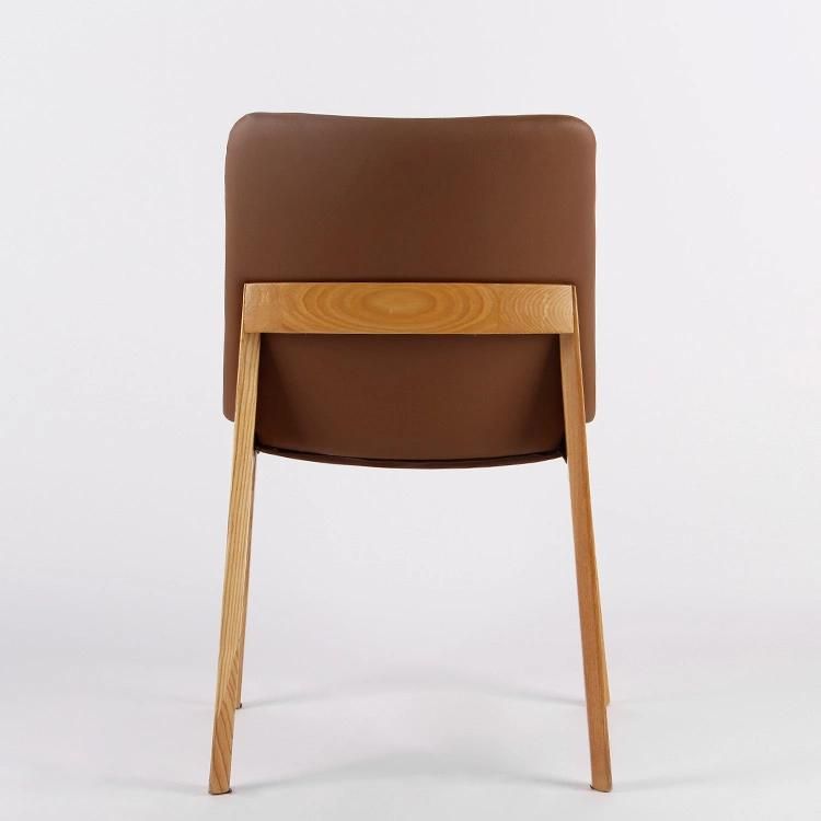 Kvj-7086 Kd Disassembled Simple PU Upholstery Wood Dining Chair