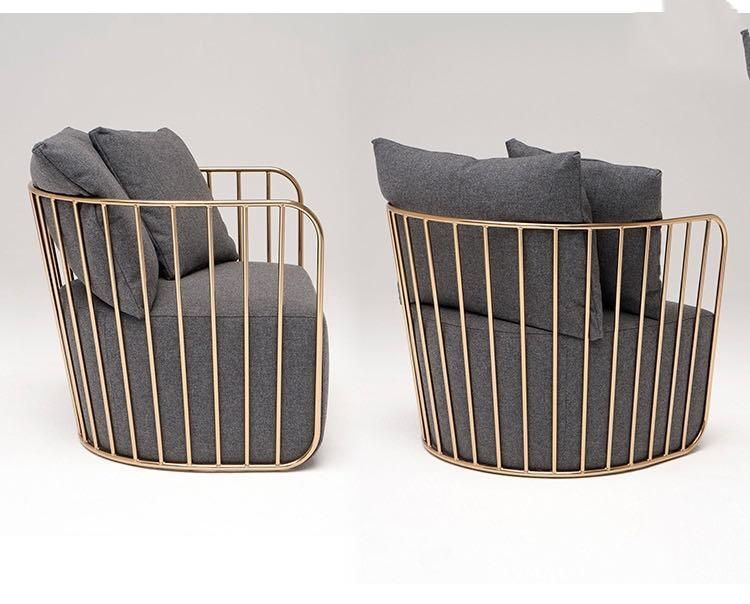 Modern Style Metal Furniture Sofa Metal Chair Fabric Chair