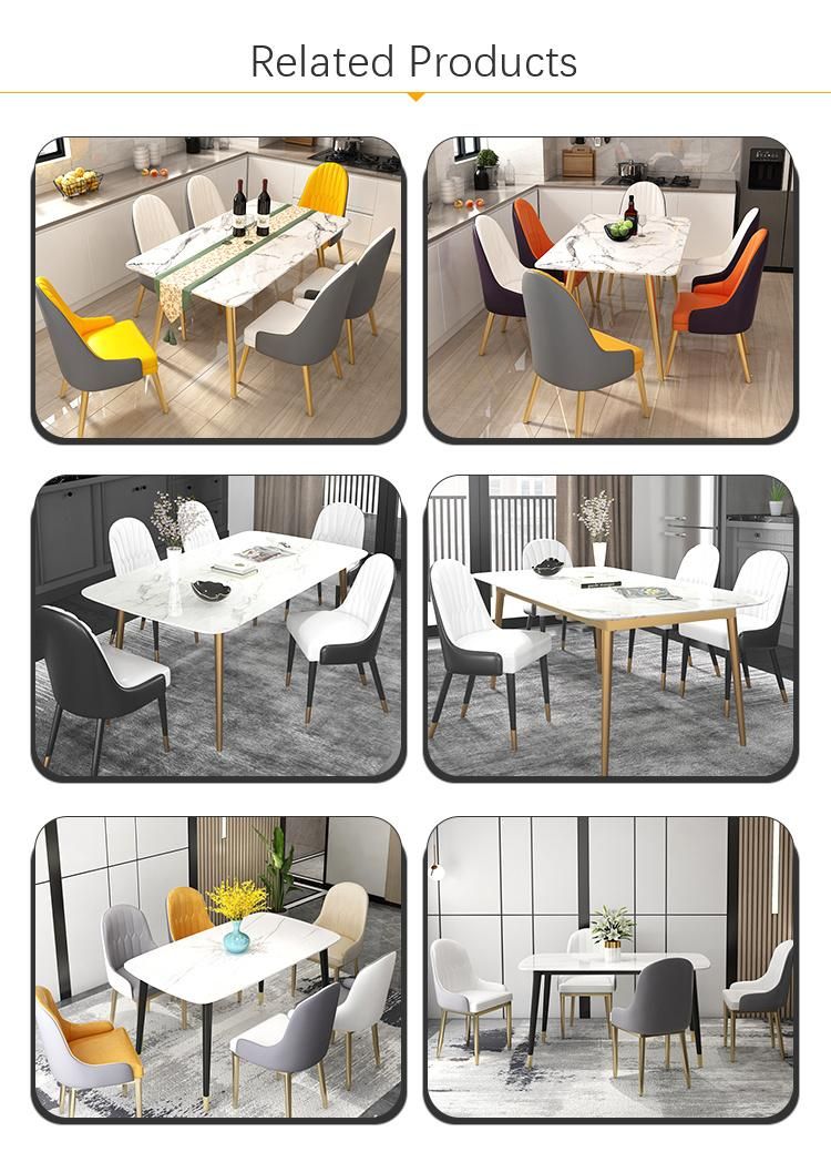 Scandinavian Rectangular Cheap Metal Legs Dining Table