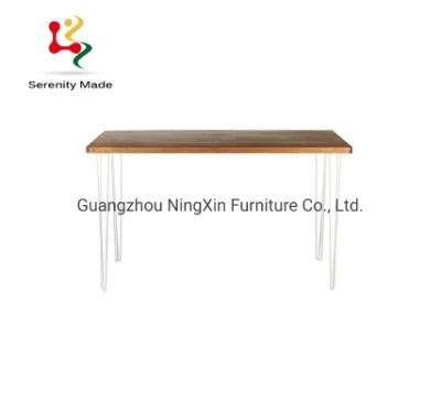 Stylish Design Wholesale Furniture Hairpin Wooden Frame Large Dining Table for Coffee Shop