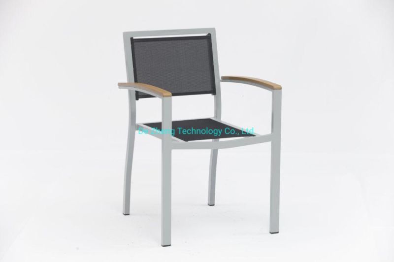 Factory Hot Sale All Weather UV Resistant Garden Aluminum Balcony Bistro Restaurant Hotel Outdoor Handmade Dining Chair