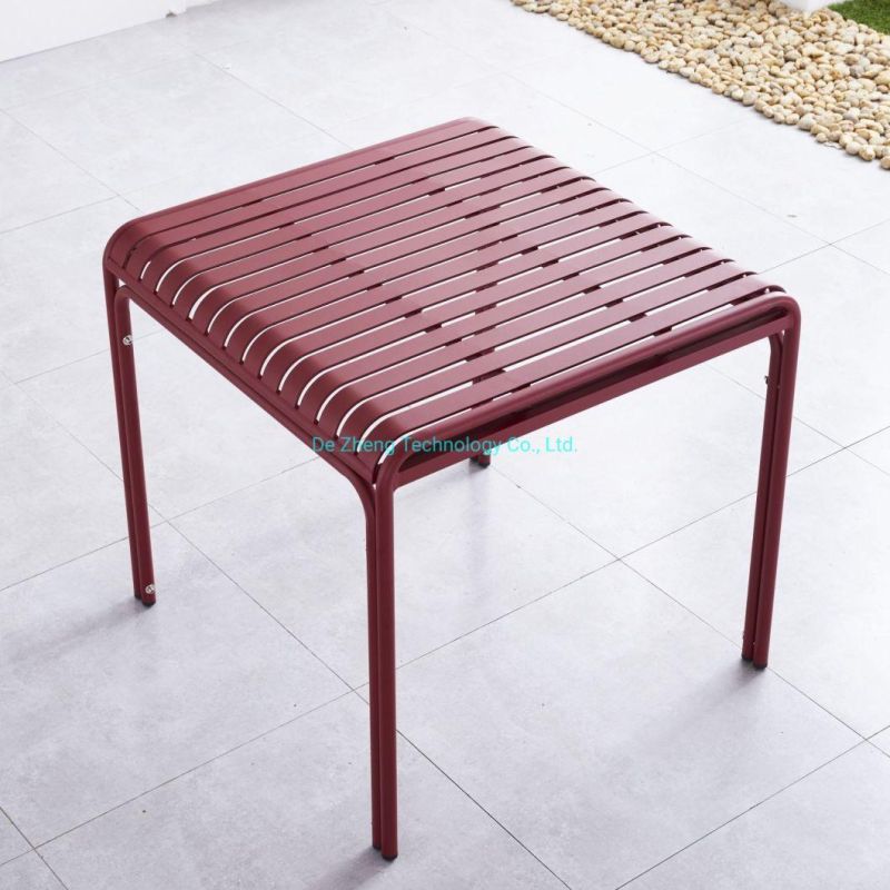 Comfortable Aluminum Bistro Garden Table Set Garden Restaurant Table Weather Resistance 4 Seater Modern Dining Outdoor Table