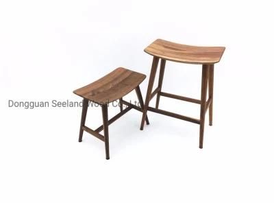 Custom Walnut Wood Working Waterfall/Round Bench for Luxury Furniture