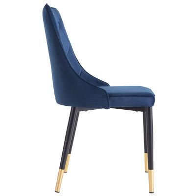 Modern Velvet Banquet Stainless Steel Metal Restaurant French Foshan Furniture Gold Upholstered Dining Chairs