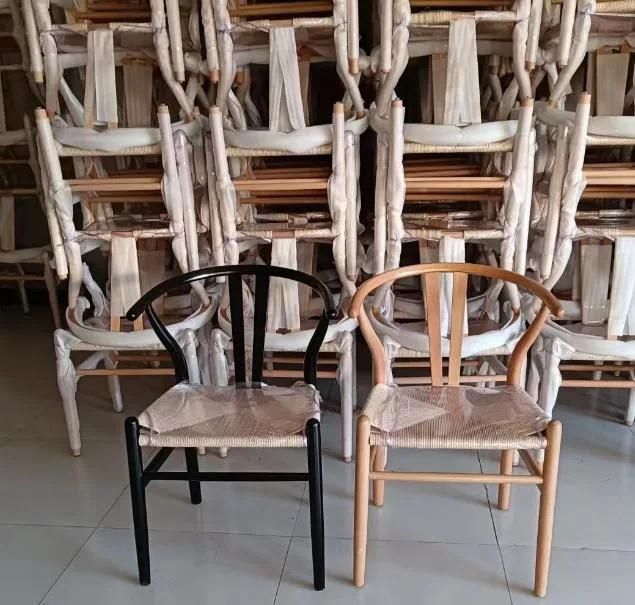 Solid Wood Frame in Natural Wood Color, Rope Seat Armchair