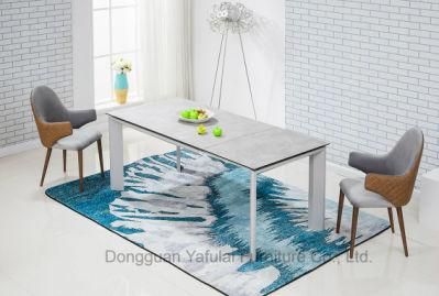 Modern Extension HPL Glass Grey Dining Table Furniture