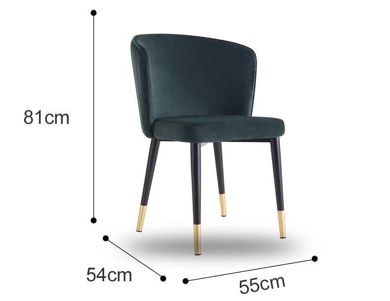 Luxury Velvet Crushed Restaurant Room Fabric Dining Chair for Dining Room Hotel Simple Design Modern Many Colors