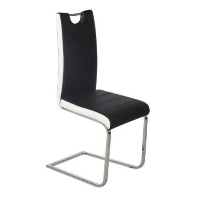 Free Sample Modern PU Black Genuine Dining Italian Woven Brown Real Leather Dining Chair for Dining Room