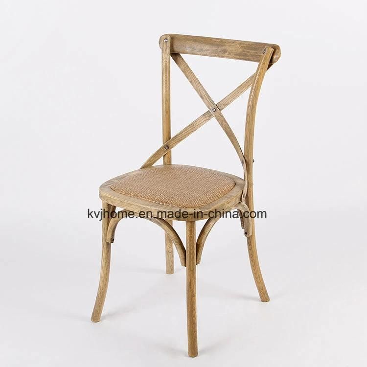 Rch-4001 Factory Price Antique X Cross Back Oak Wood Dining Chair (RCH-4001)