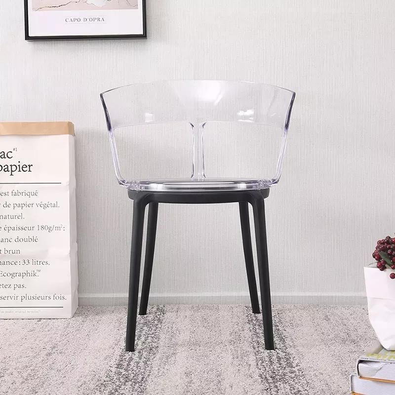 Wholesale Dining Room Furniture Home Kitchen Transparent Plastic Armrest Chair