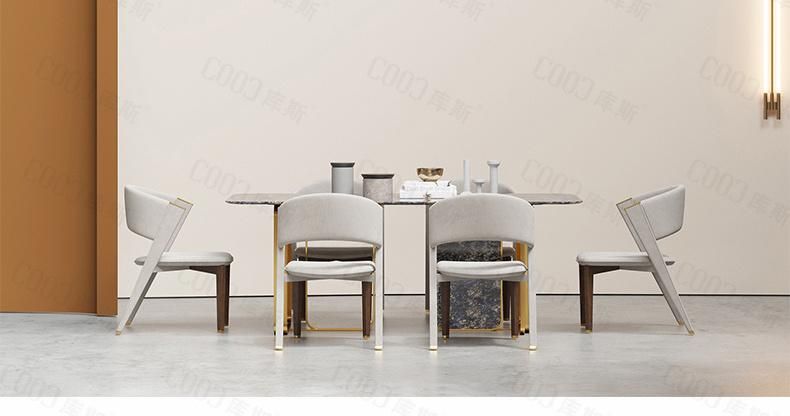 Villa Airbnb Dining Table Modern Rest Area Luxury Leather Chair Tables Clubhouse Reception Tables Tender High End Furniture